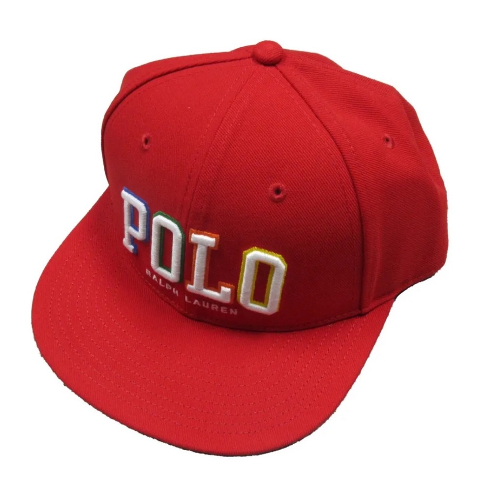 Polo Ralph Lauren Men's Red Embossed Logo Snapback Baseball Hat